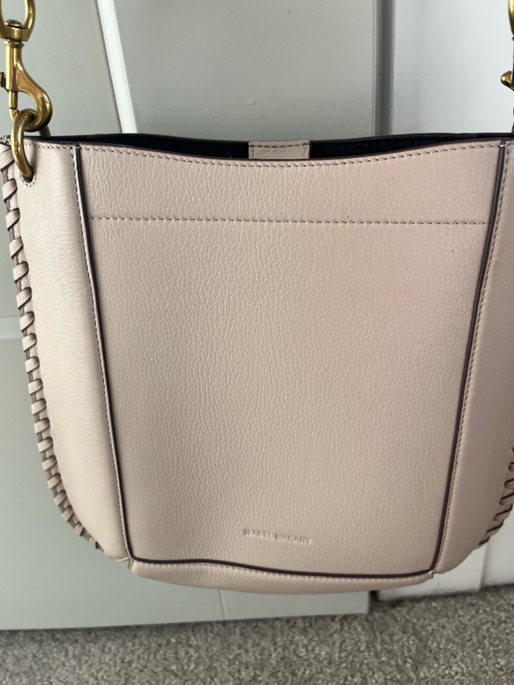 isabel marant oskan bag Leather Crossbody Saddle Bag in Beige - Picture 6 of 15